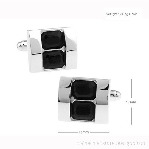 Men Suit Shirt Cufflinks Customized Black Crystal Cufflinks
